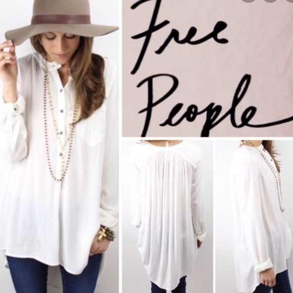 Free People Tops - 🍂Host Pick🍁Free People Ivory Button-down (nwot)